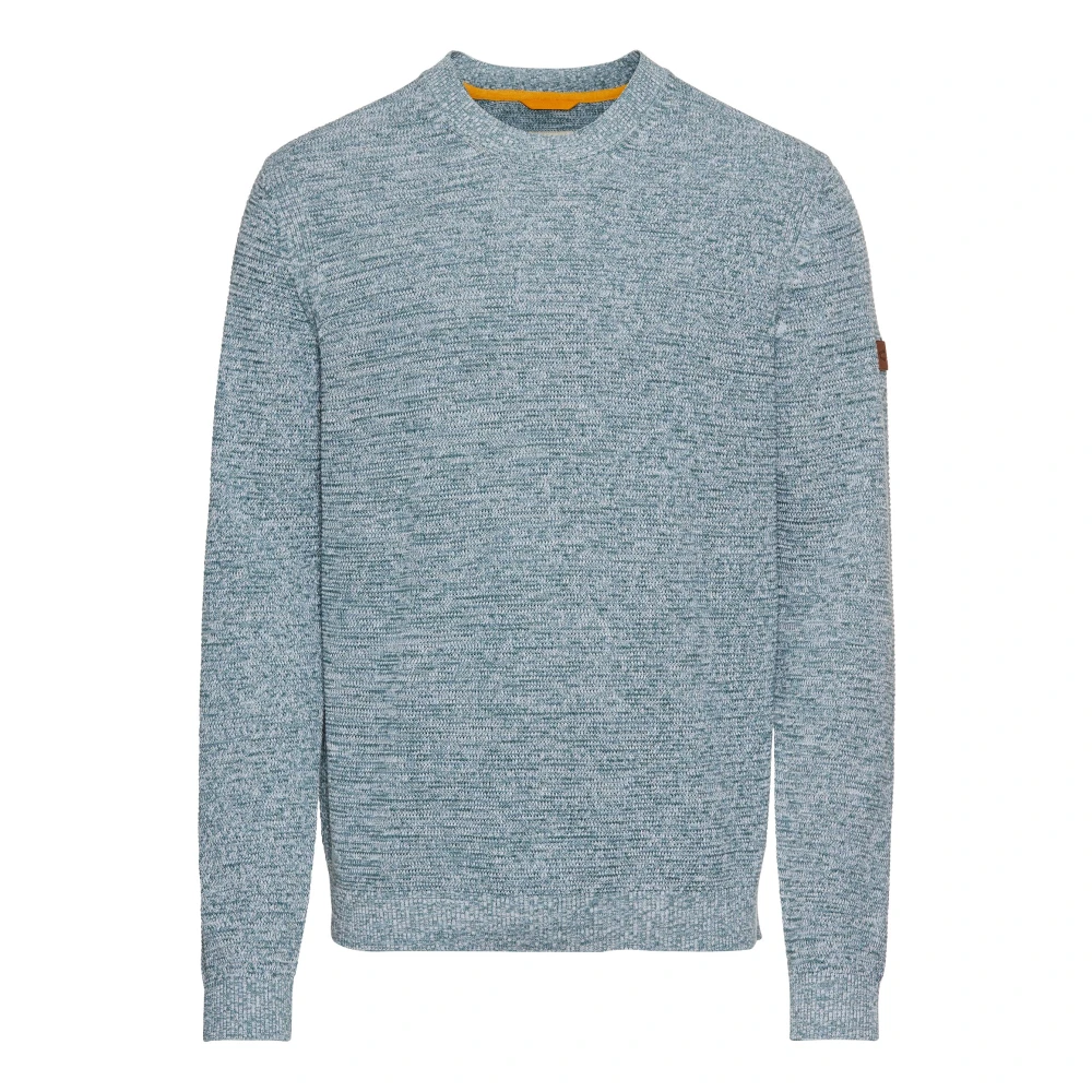 camel active Katoenen Ronde Hals Sweater Blue Dames