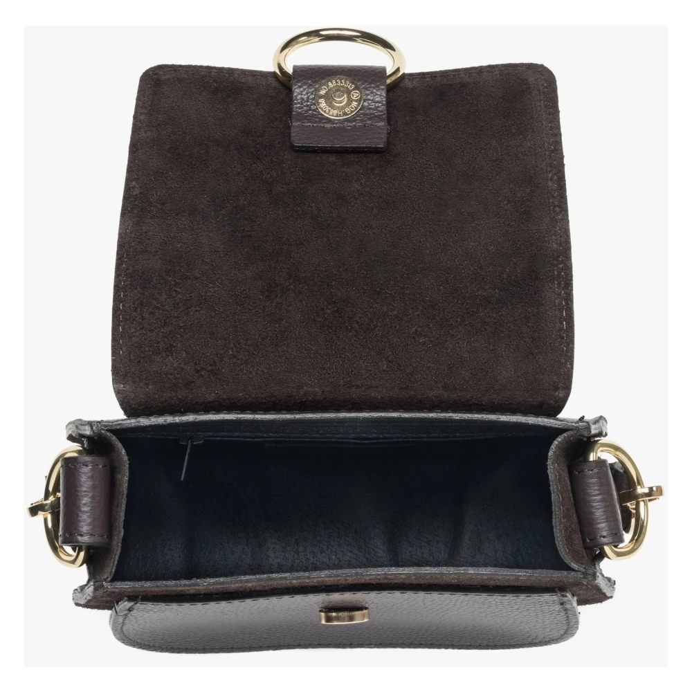Estro Kleine donkerbruine crossbodytas voor dames gemaakt van hoogwaardig Italiaans echt leer Brown Dames