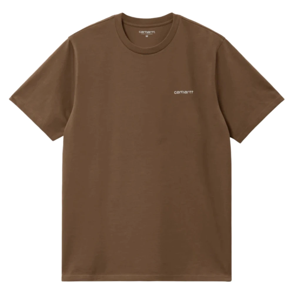 Carhartt WIP Script Borduurwerk T-Shirt Wit Brown Heren