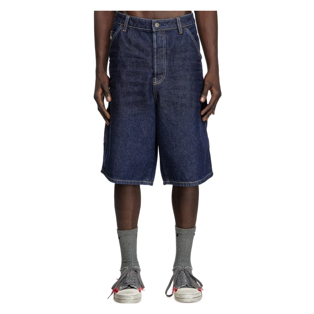 Diesel Blauwe Denim Bermuda Cargo Shorts Blue Heren