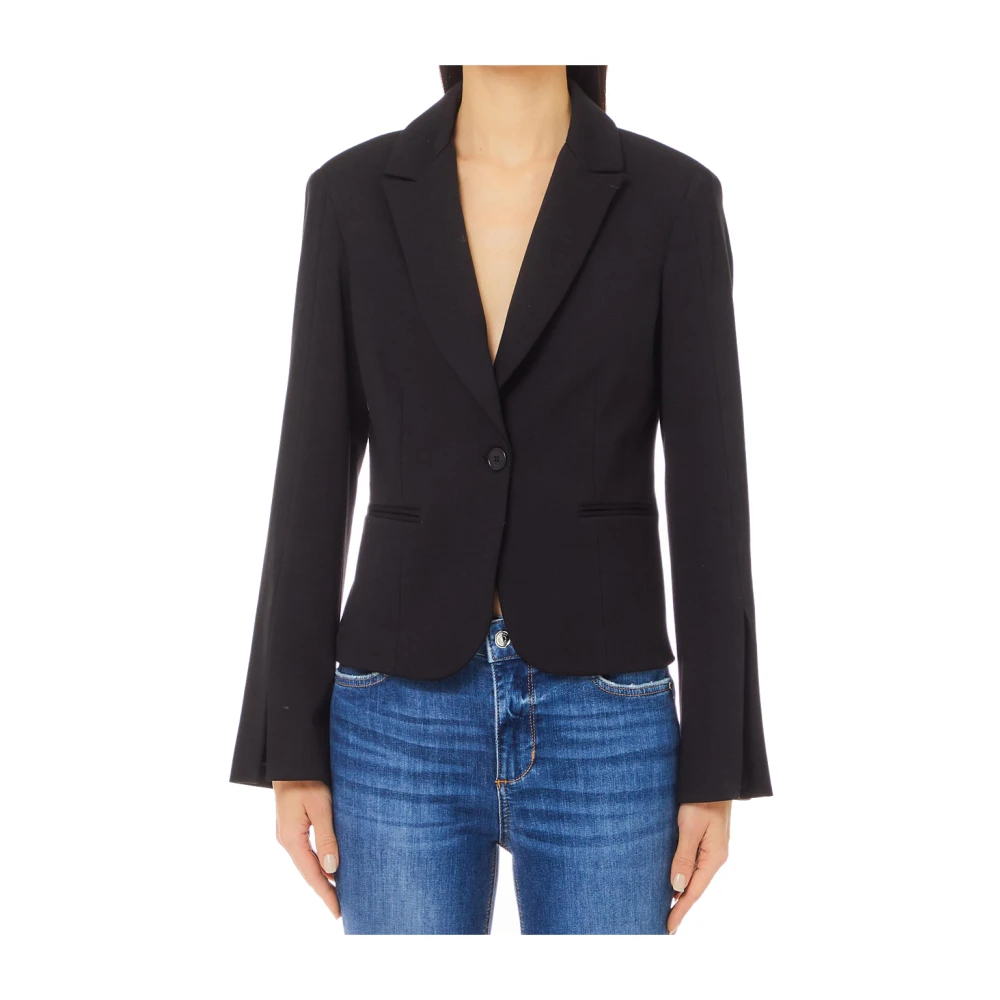 Liu Jo Luxe Split Zwarte Jas Black Dames