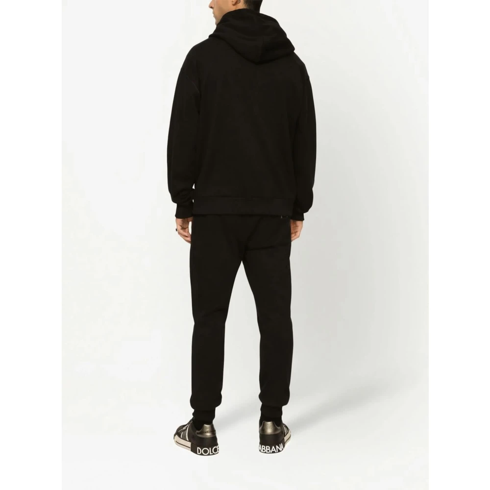 Dolce & Gabbana Jersey hoodie met merklabel Black Heren