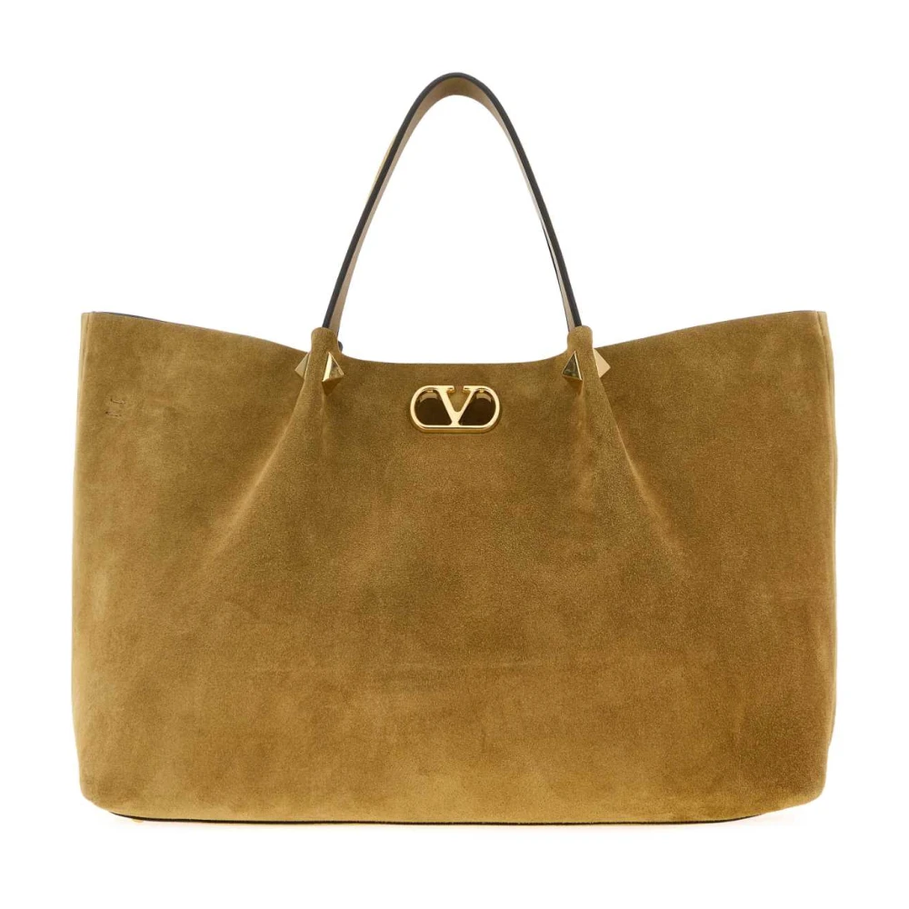 Valentino Garavani Large Rockstud Shopping Bag - Female - Shopping Bags - Beige - One Size - Bags
