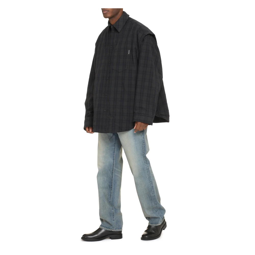 Balenciaga Zijde Katoenen Overshirt Gray Heren