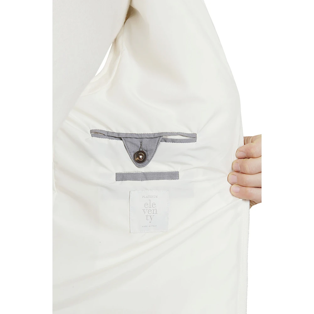 Eleventy Gebreid vest met capuchon White Heren