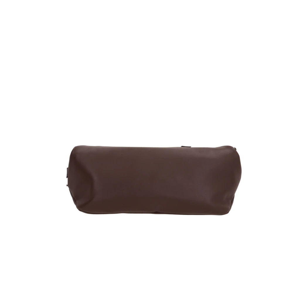 Jil Sander Bruine leren schoudertas met zilveren hardware Brown Dames