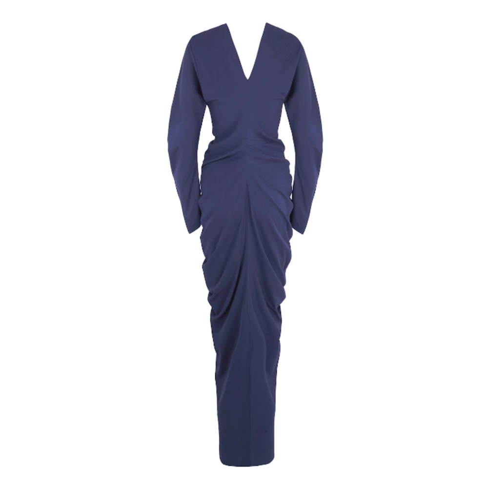 Cortana Kaz lange zijden jurk in eclipse blauw Blue Dames