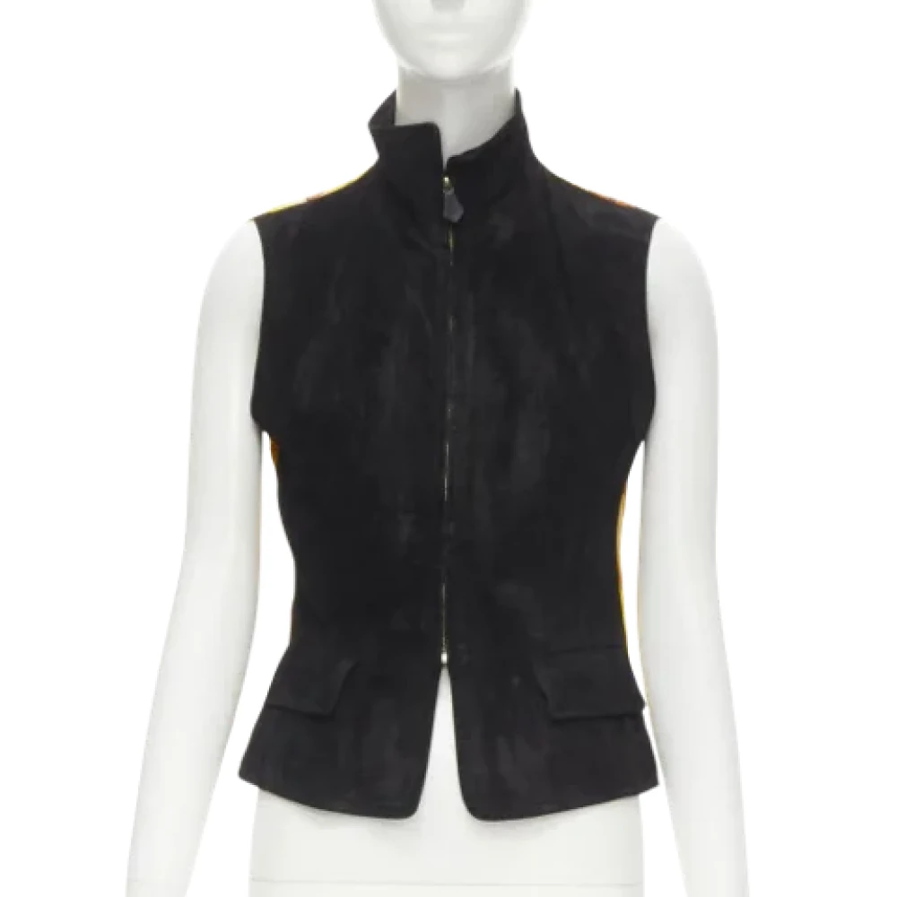 Hermès Vintage Pre-owned Suede outerwear Black Dames