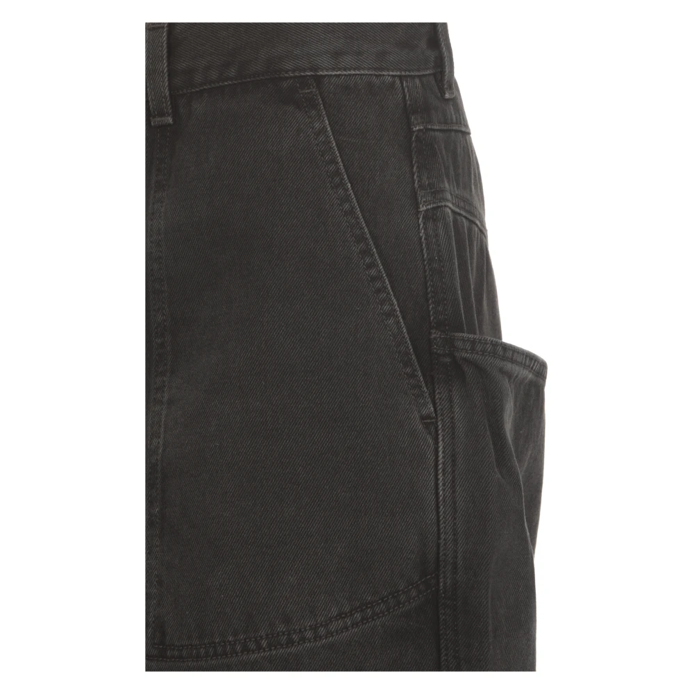 The Attico Zwarte Katoenen Broek met Riemlussen Black Dames