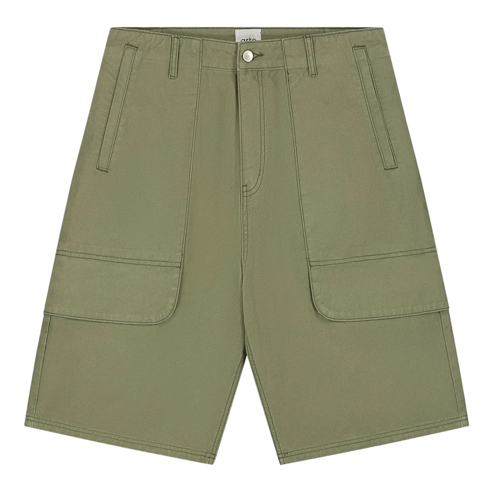 Arte Antwerp Green Bermudas, Male, W34, Canvas Cargo Shorts