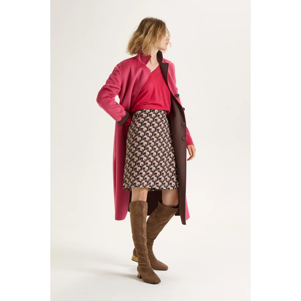 Maliparmi Jersey Poppy Rok Brown Dames