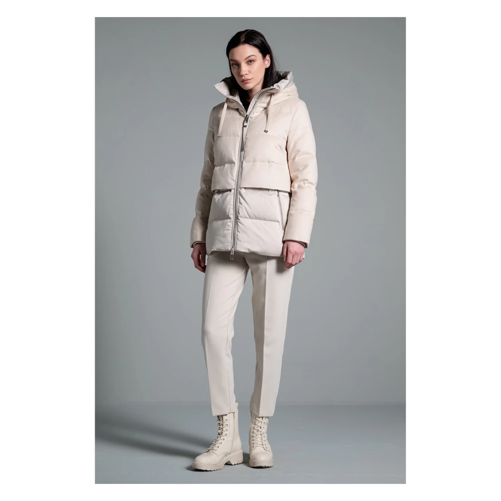 Duno Korte Parka Jas Beige Dames