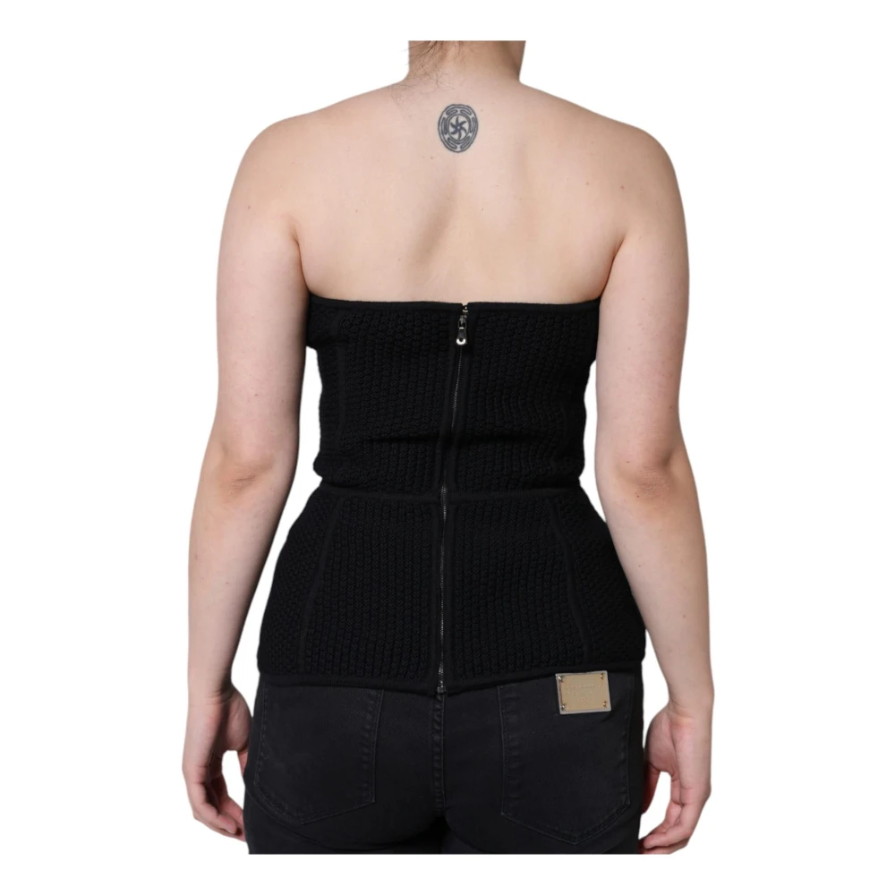 Dolce & Gabbana Zwarte mouwloze korsetblouse top Black Dames