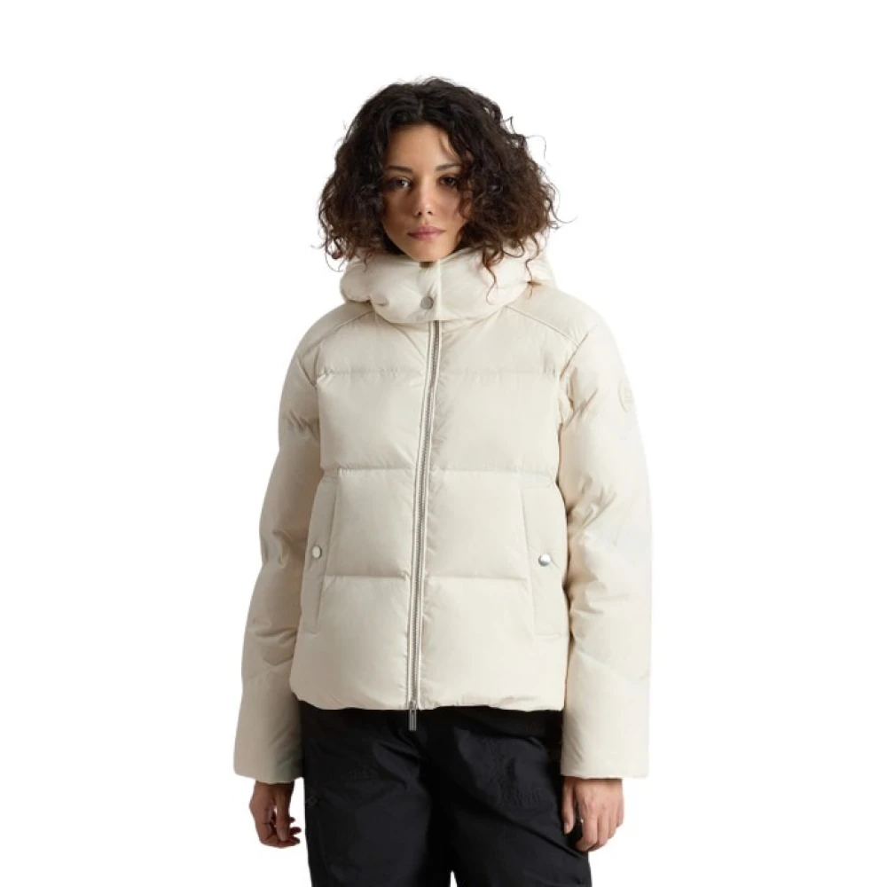 Woolrich Korte Dons Pufferjas Beige Dames