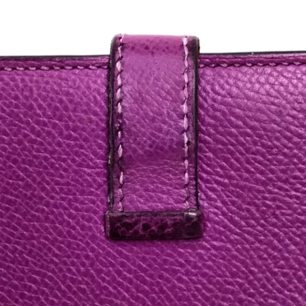 Hermès Vintage Pre-owned Leather wallets Purple Dames