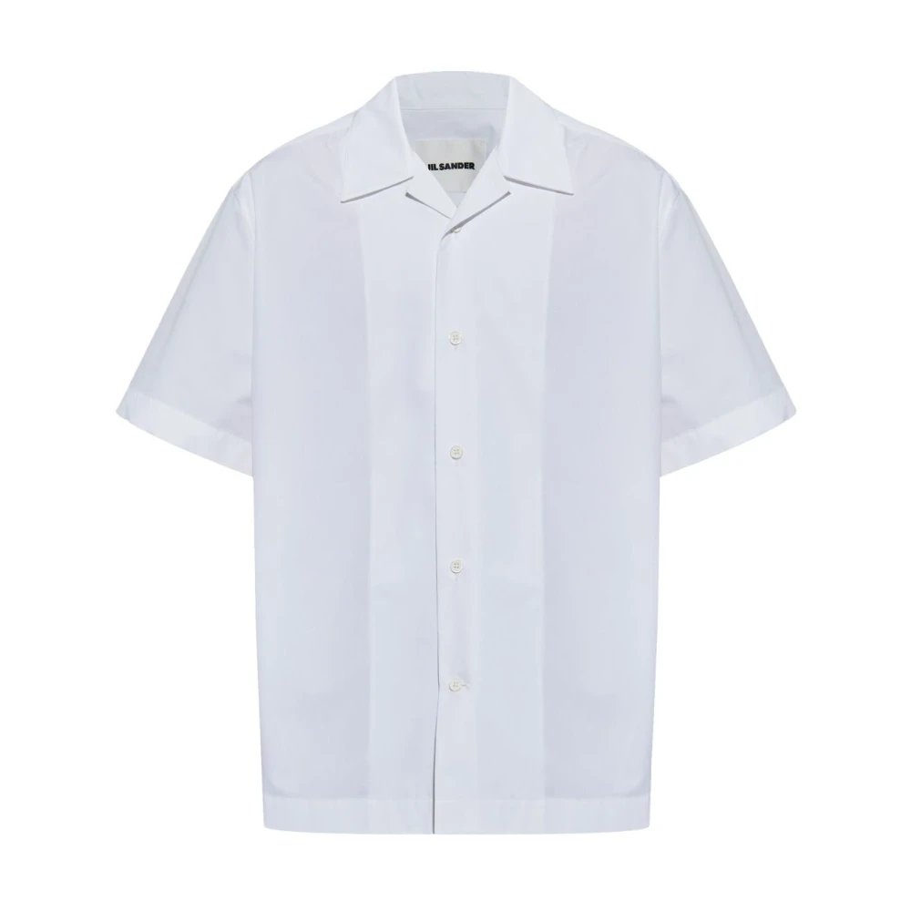 Jil Sander Witte Katoenen Overhemd Reverskraag White Heren