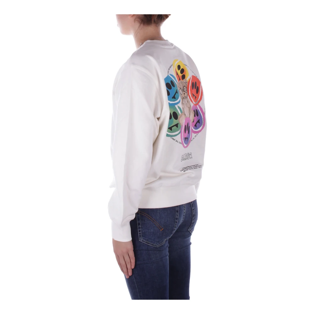 Barrow Beige Logo Sweater Unisex Katoen Beige Dames