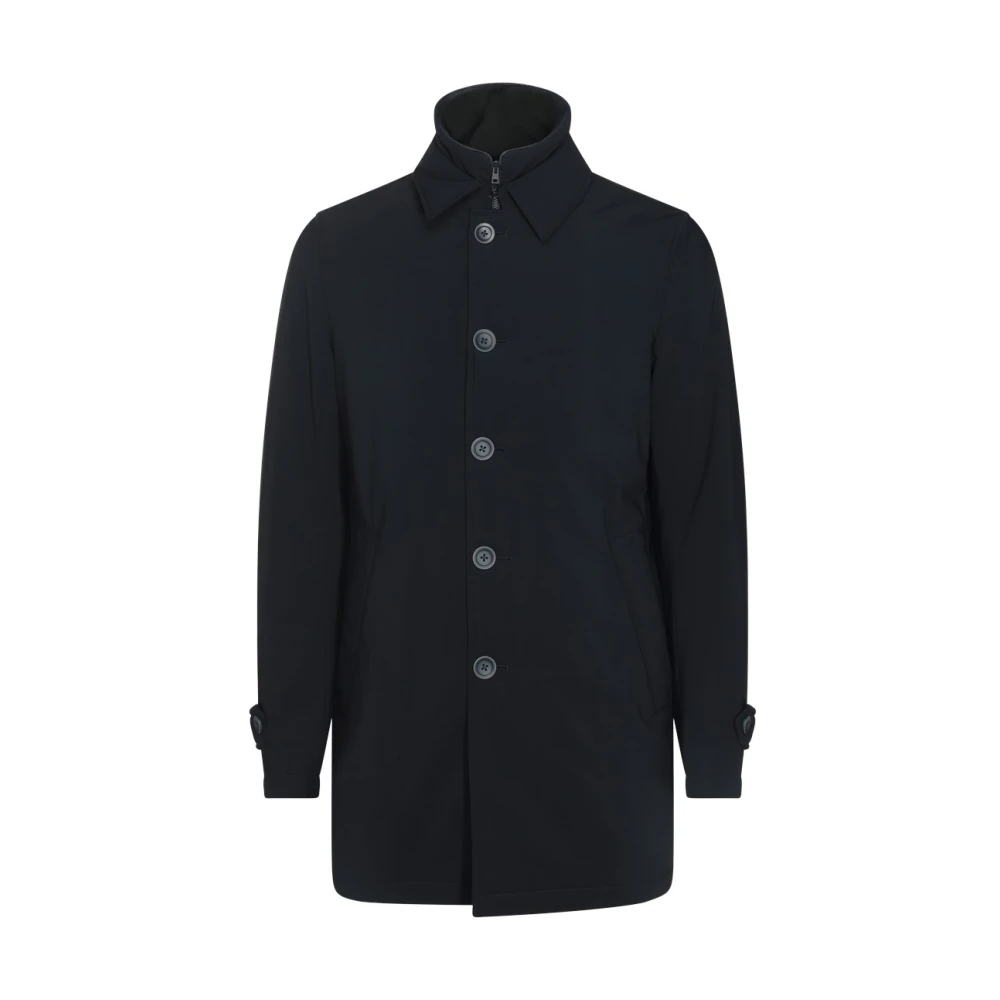 Herno Blauwe donsjas met hoge kraag Blue Heren
