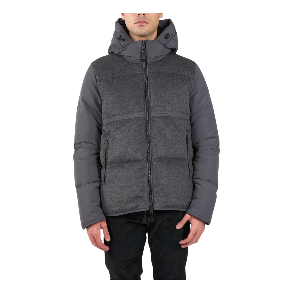 Duno Technische stof en wollen jas Gray Heren