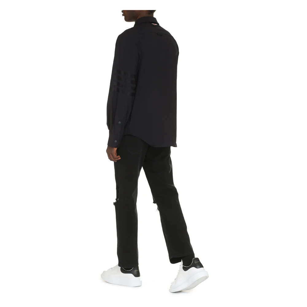 Thom Browne Gestreept Wol Overhemd Blue Heren