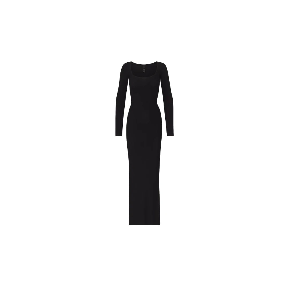 Skims Femme Noir - Soft Lounge Long Sleeve Dress - Robes - Taille: 38 Fr