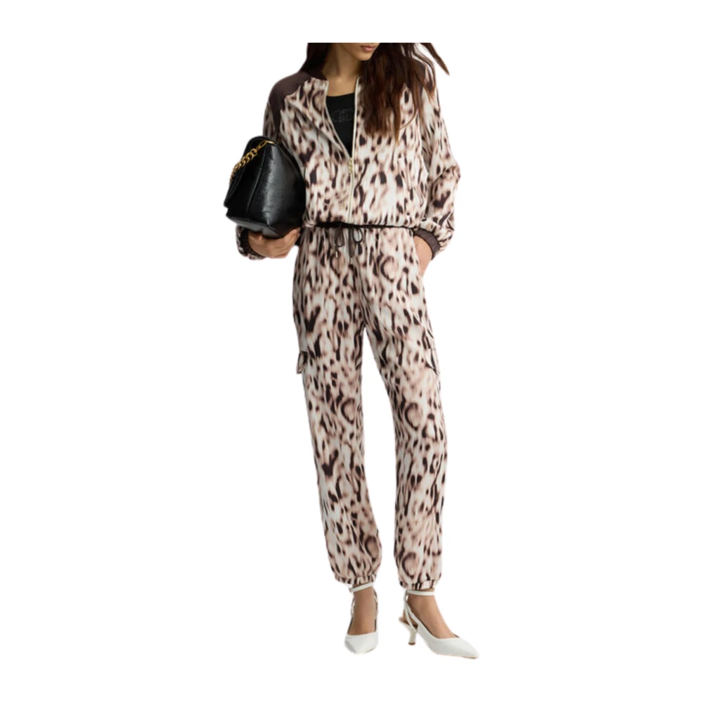Liu Jo Dierenprint Satijnen Jogger Broek Multicolor Dames