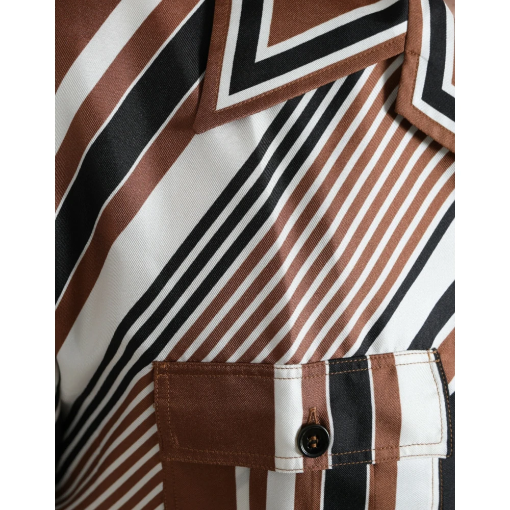 Dolce & Gabbana Gestreept zijden casual overhemd korte mouwen Multicolor Heren