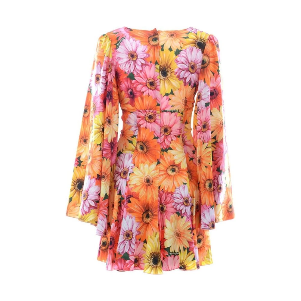 Dolce & Gabbana Korte jurk met multicolor Daisy Flowers print Multicolor Dames