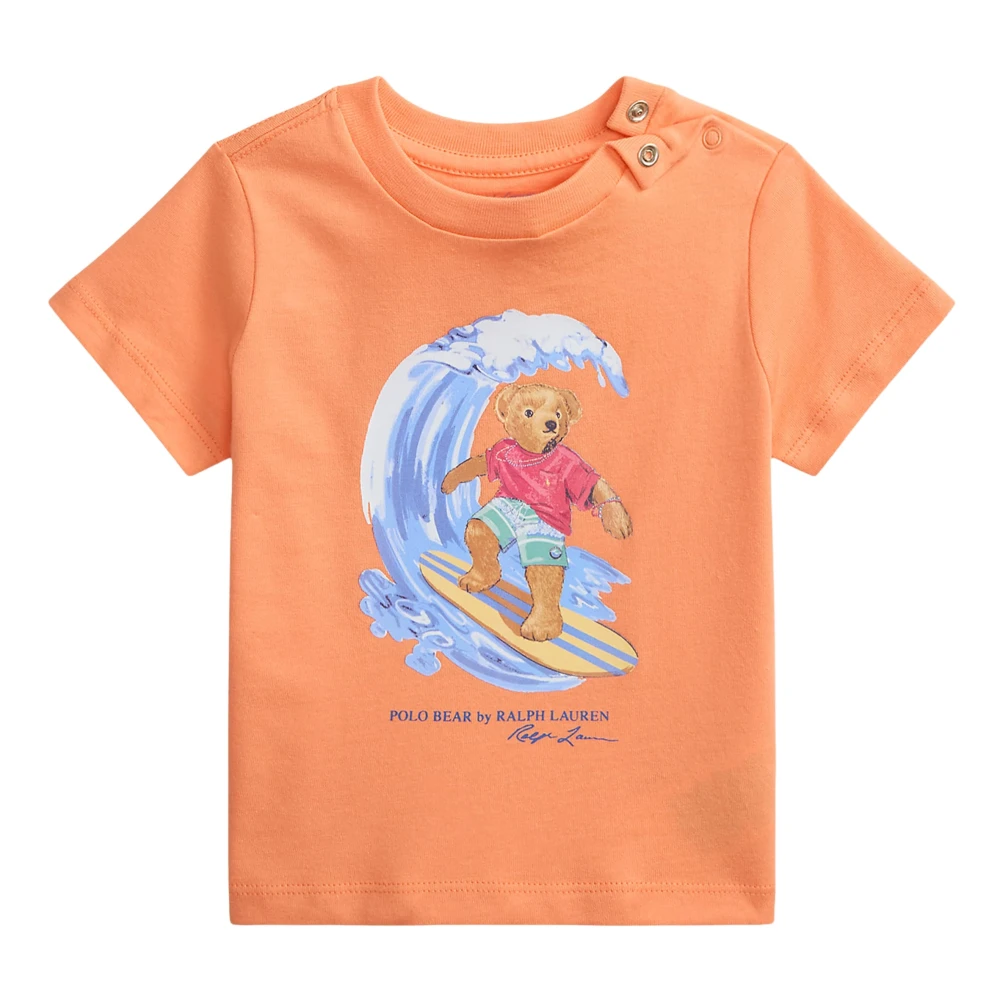 Ralph Lauren Boys Orange Polo Bear Cotton Jersey Tee