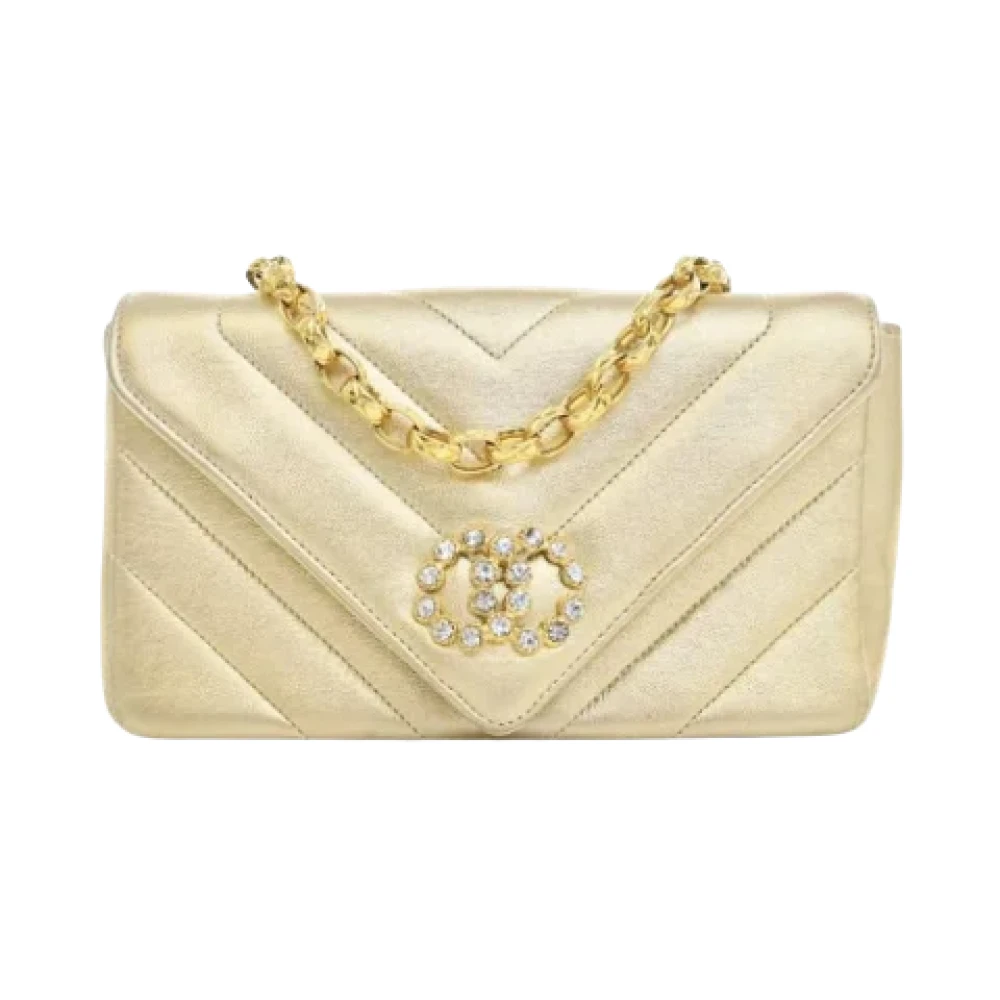 Chanel Vintage Pre-owned Leather handbags Yellow Dames