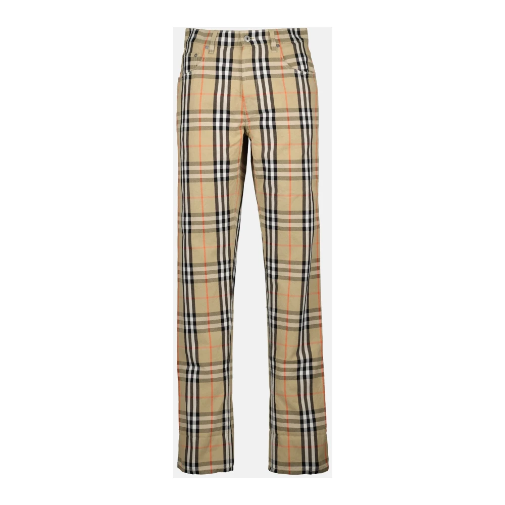 Burberry Geruite Broek Herfst-Winter 2024 Mannen Beige Heren
