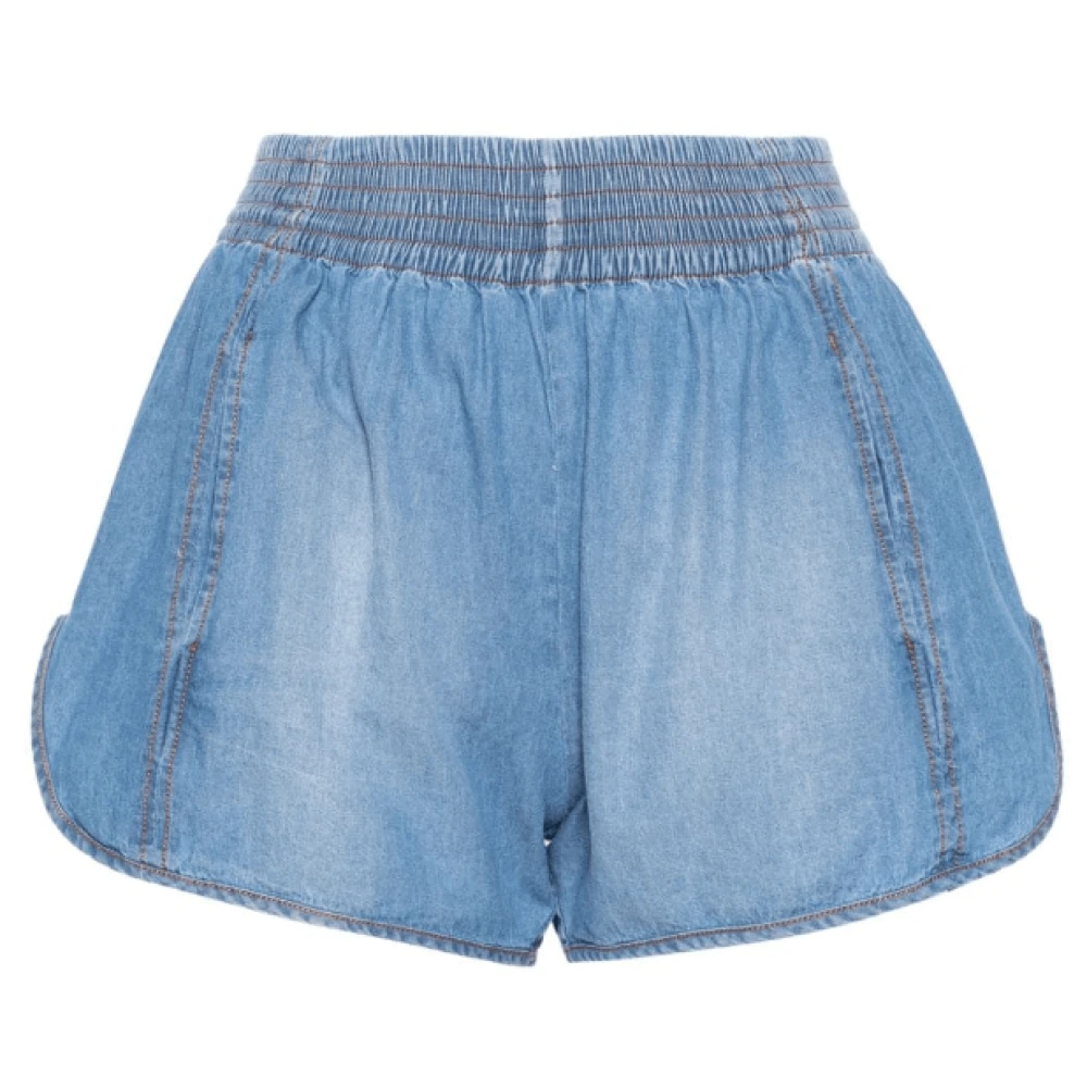 Ermanno Scervino Lichtblauwe Chambray Mini Shorts Blue Dames