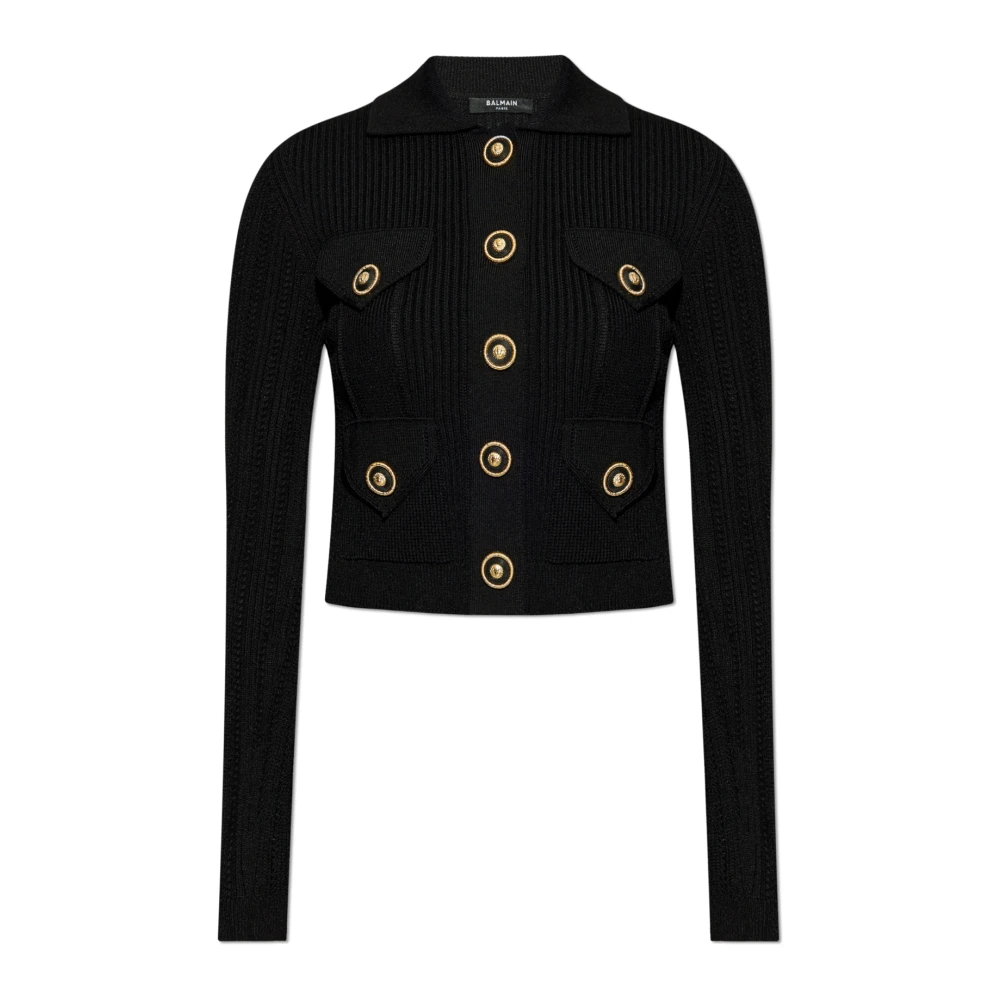 Balmain Kanten trui met kraag Black Dames