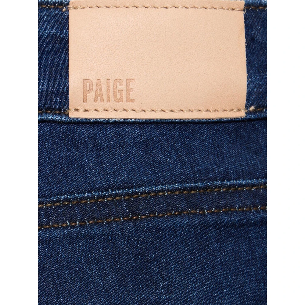 Paige Stonewashed Flared Leg Denim Jeans Blue Dames