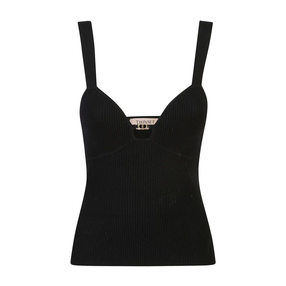 Twinset Zwarte Topwear voor Vrouwen Aw24 Black Dames