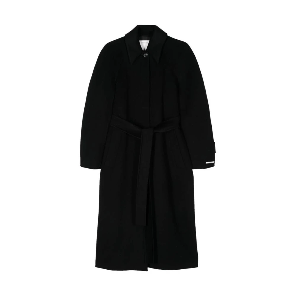 Max Mara Single-Breasted Coats Black Dames