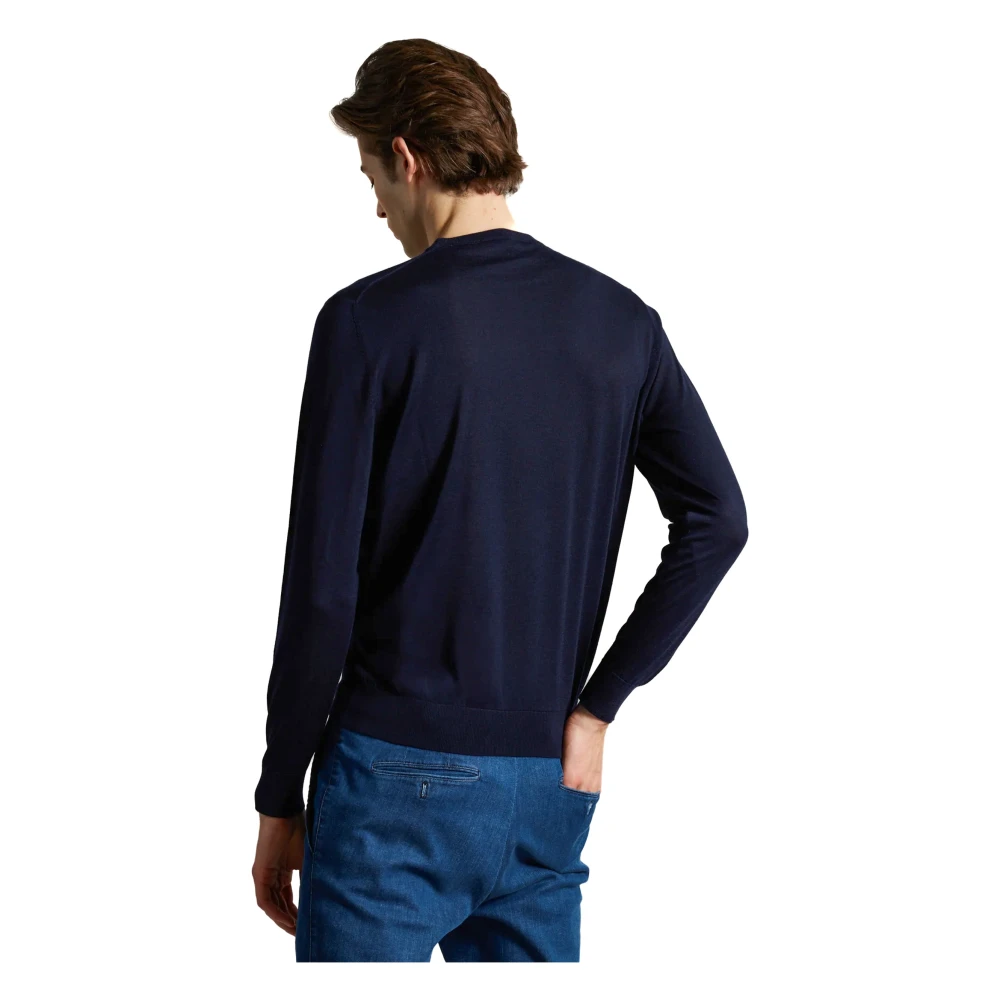 Colombo Blauwe Kid Wol Trui Blue Heren