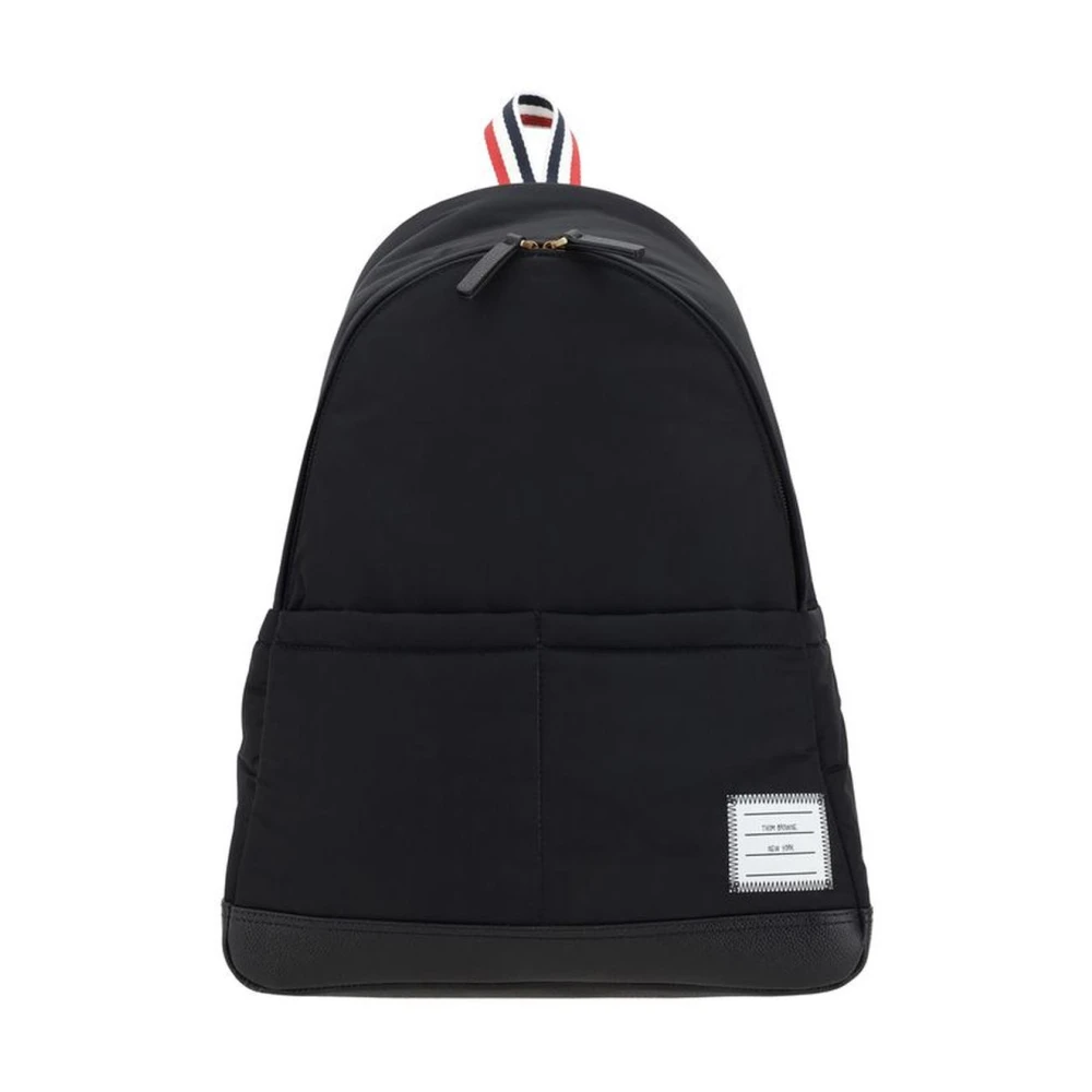 Thom Browne Monogram Logo Patch Rugzak met Zakken Black Heren