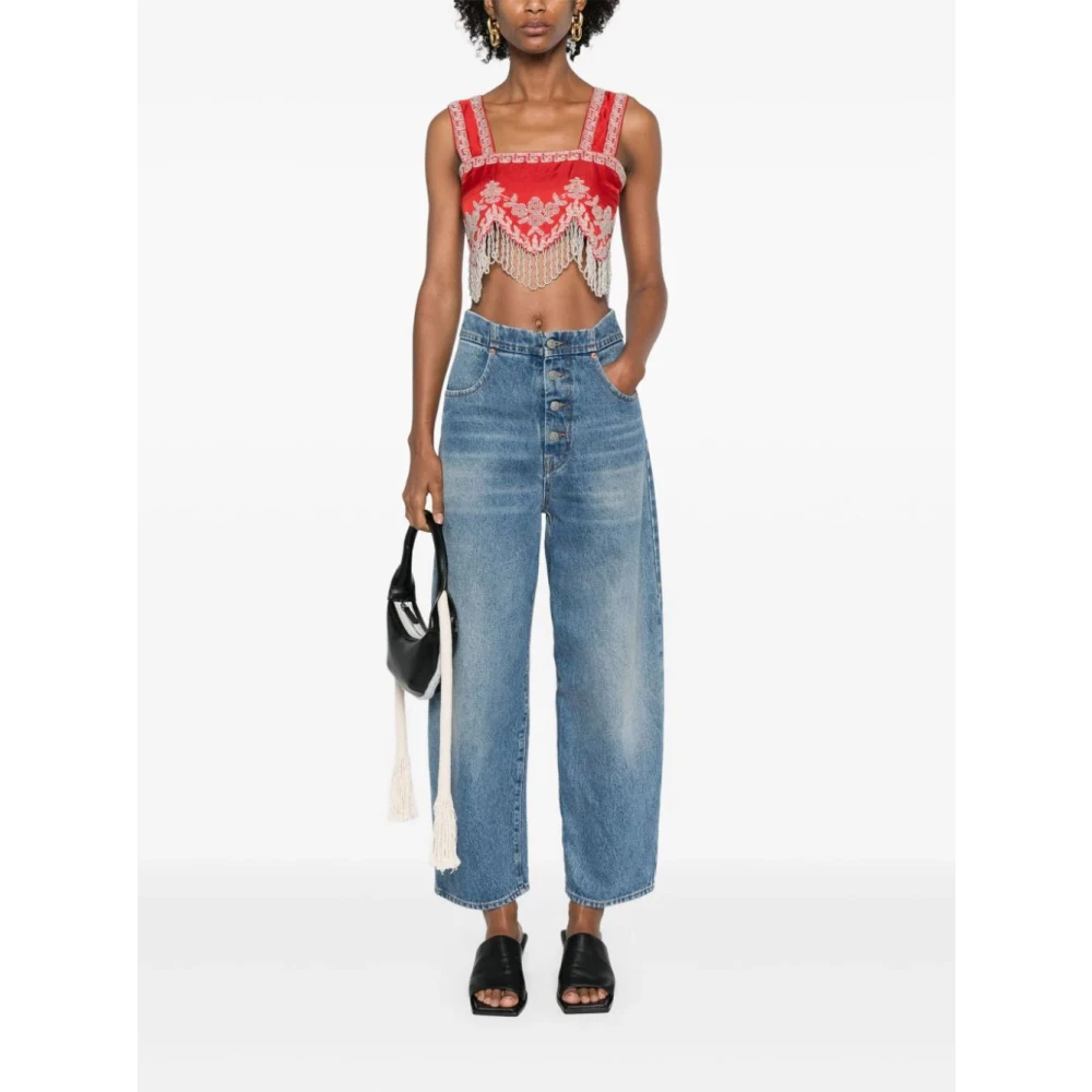 Bode Bordeaux Fringe Top Brown Dames