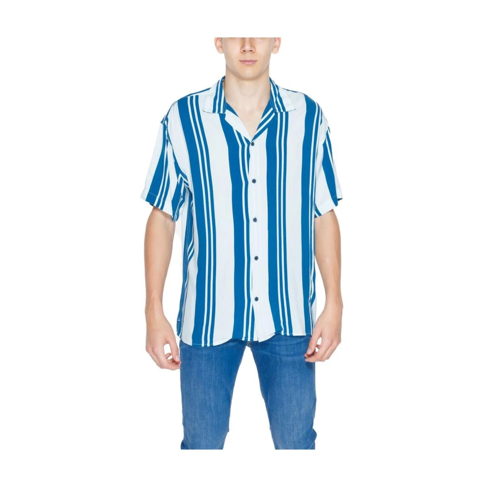 jack & jones Blauw Gestreept Kortemouw Overhemd Multicolor Heren