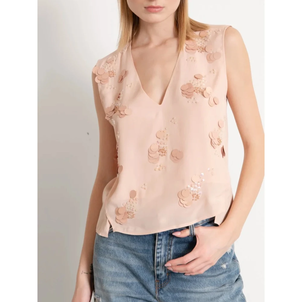Kaos Sleeveless Tops Pink Dames
