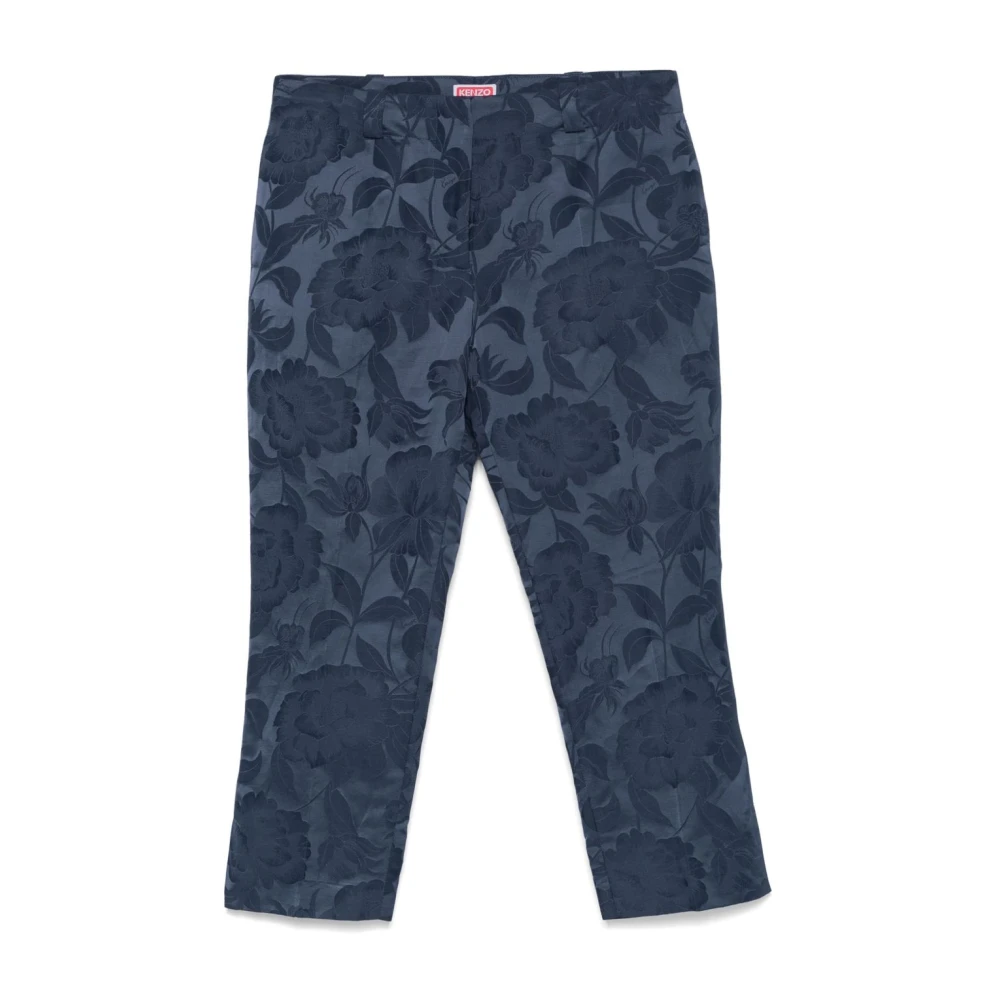 Kenzo Indigo Blauwe Voorste Knoopbroek Blue Dames