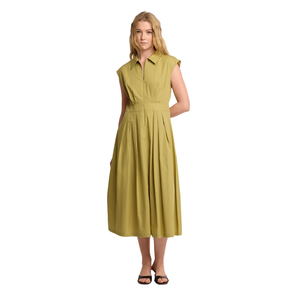 Kocca Green Sleeveless Shirt-Style Long Summer Dress - Female - Midi Dresses - S - Dresses