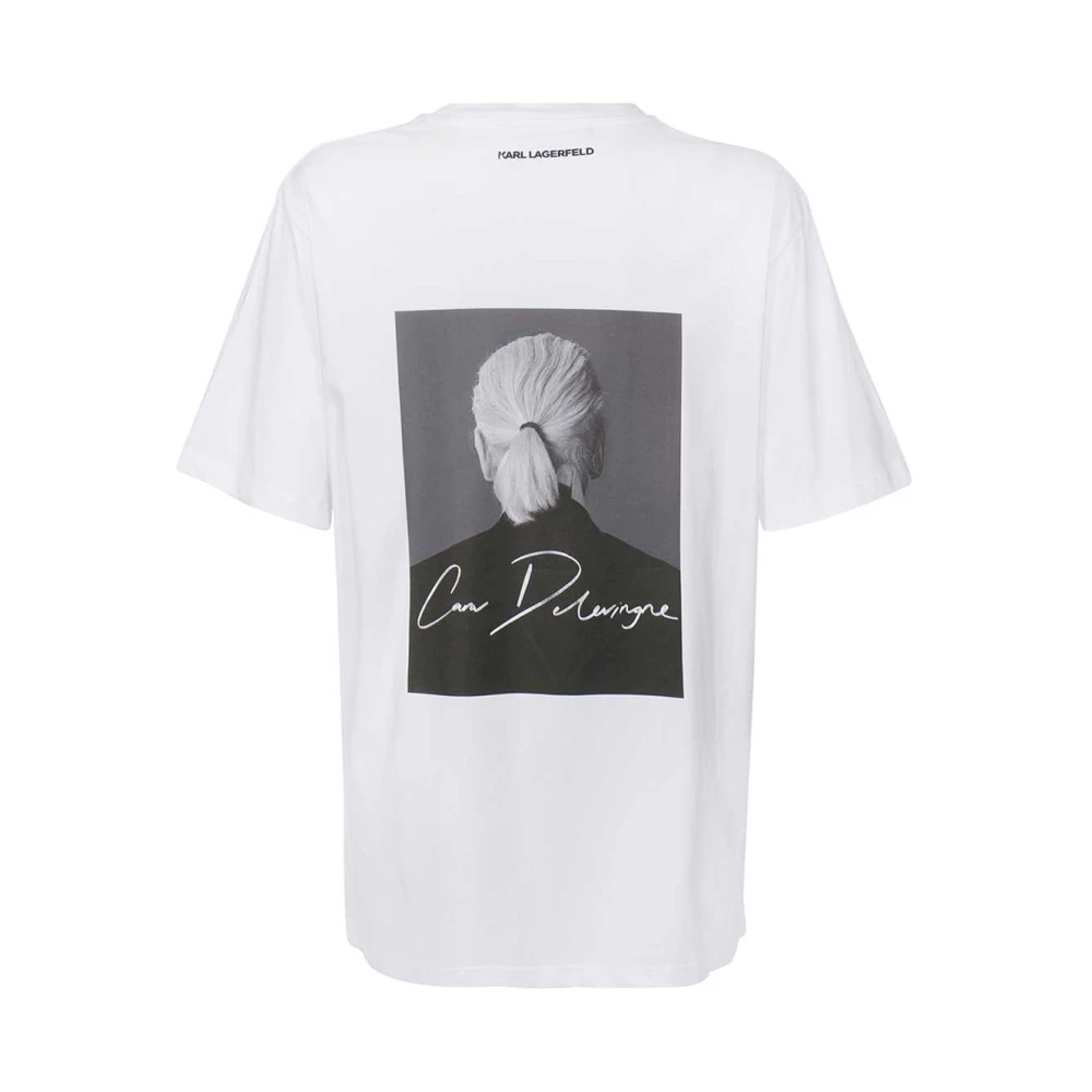 Karl Lagerfeld Bedrukt katoenen T-shirt met achterprint White Dames