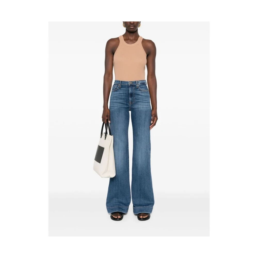 7 For All Mankind Hoge taille uitlopende spijkerbroek Blue Dames