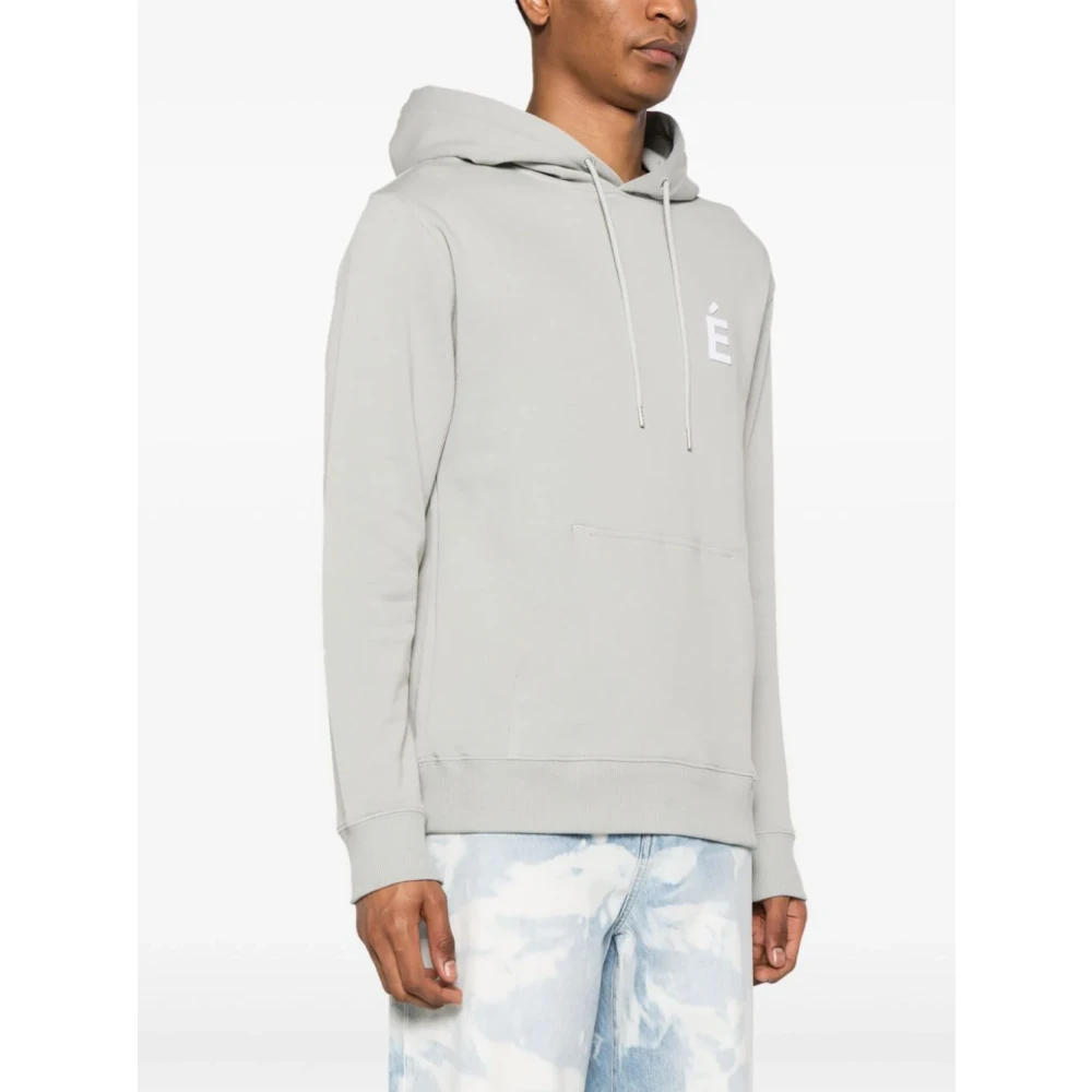 Études Organische Katoen Logo Patch Hoodie Gray Heren