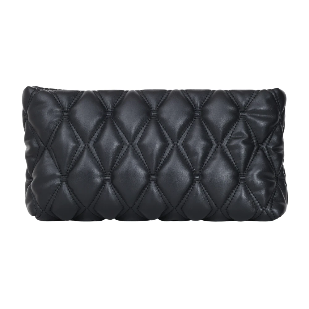 Elisabetta Franchi Geëmbosseerde Zwarte Clutch Handtas Herfst Winter Black Dames
