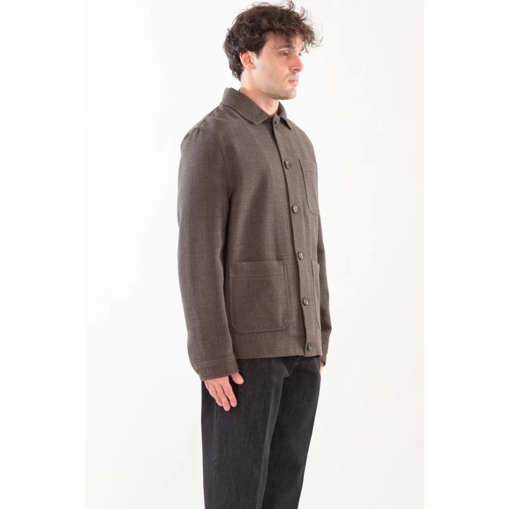 Circolo 1901 Herringbone Wool Work Jacket Gray Heren
