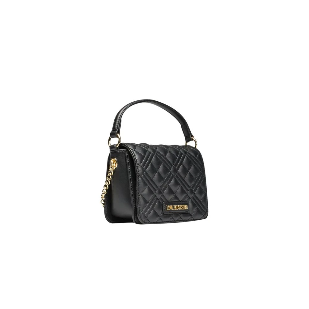 Love Moschino Zwarte polyethyleen handtas met logo Black Dames