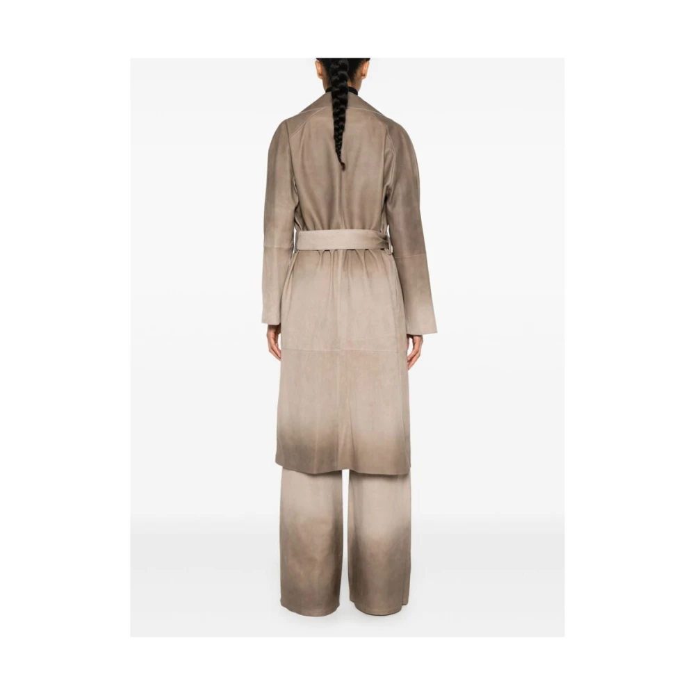 Arma Taupe Suède Jas Gradiënt Effect Brown Dames